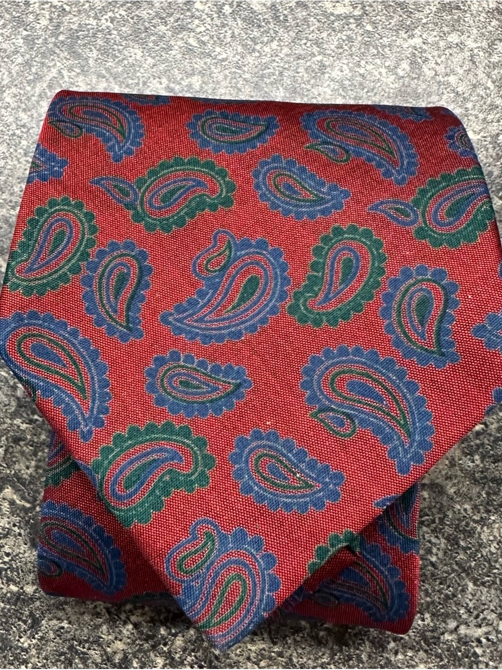 Men’s Paisley Silk Tie Red Blue Green